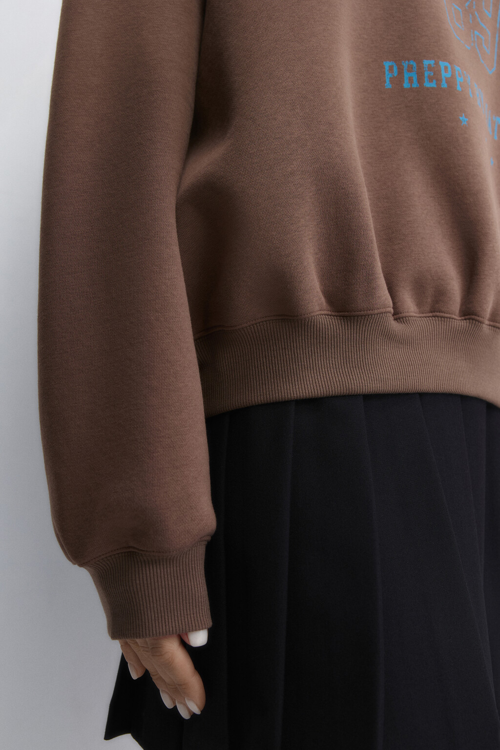 Свитшот утепленный с принтом - цвет коричневый - 7