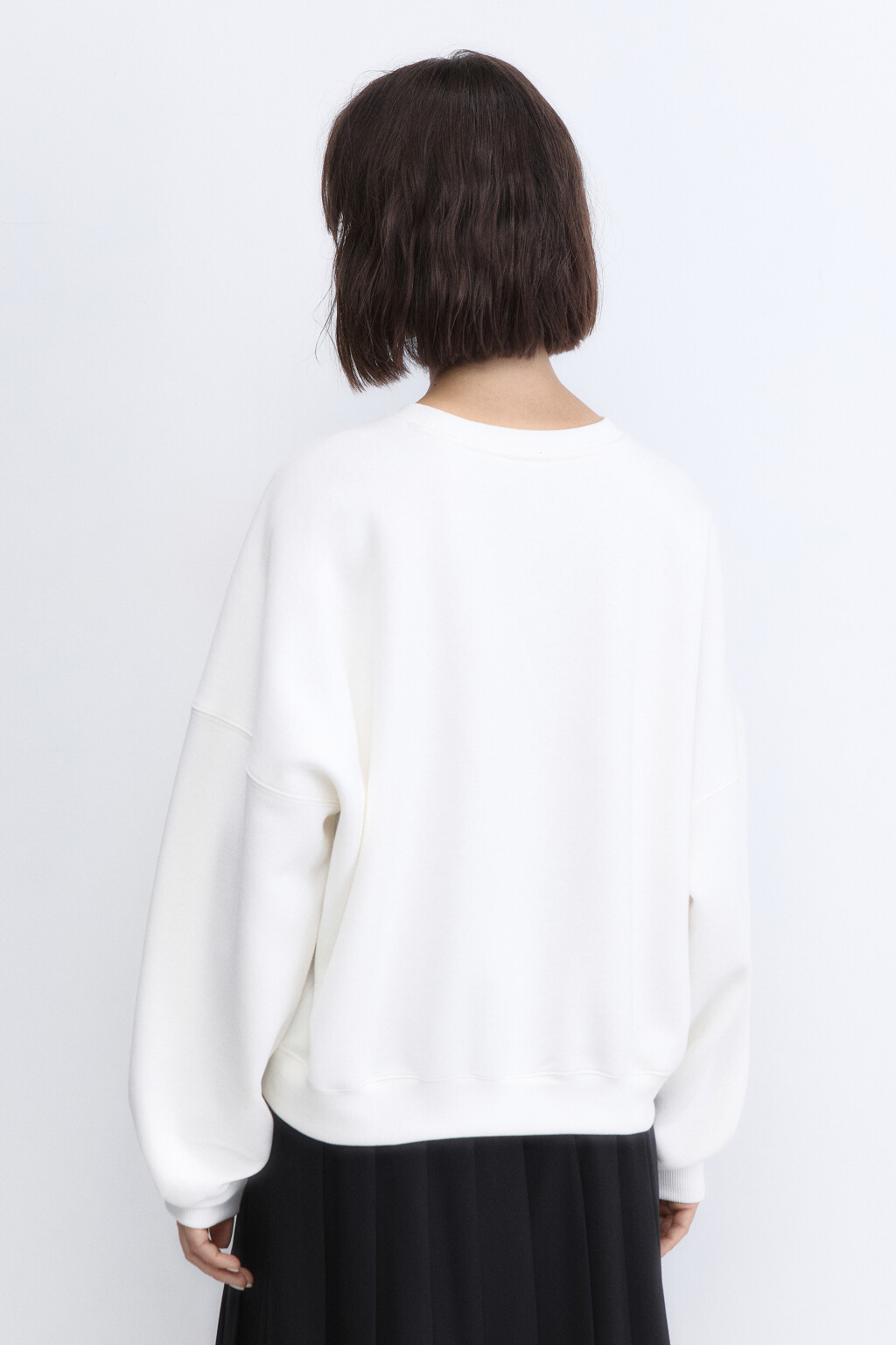 Свитшот утепленный с принтом - цвет белый - 4