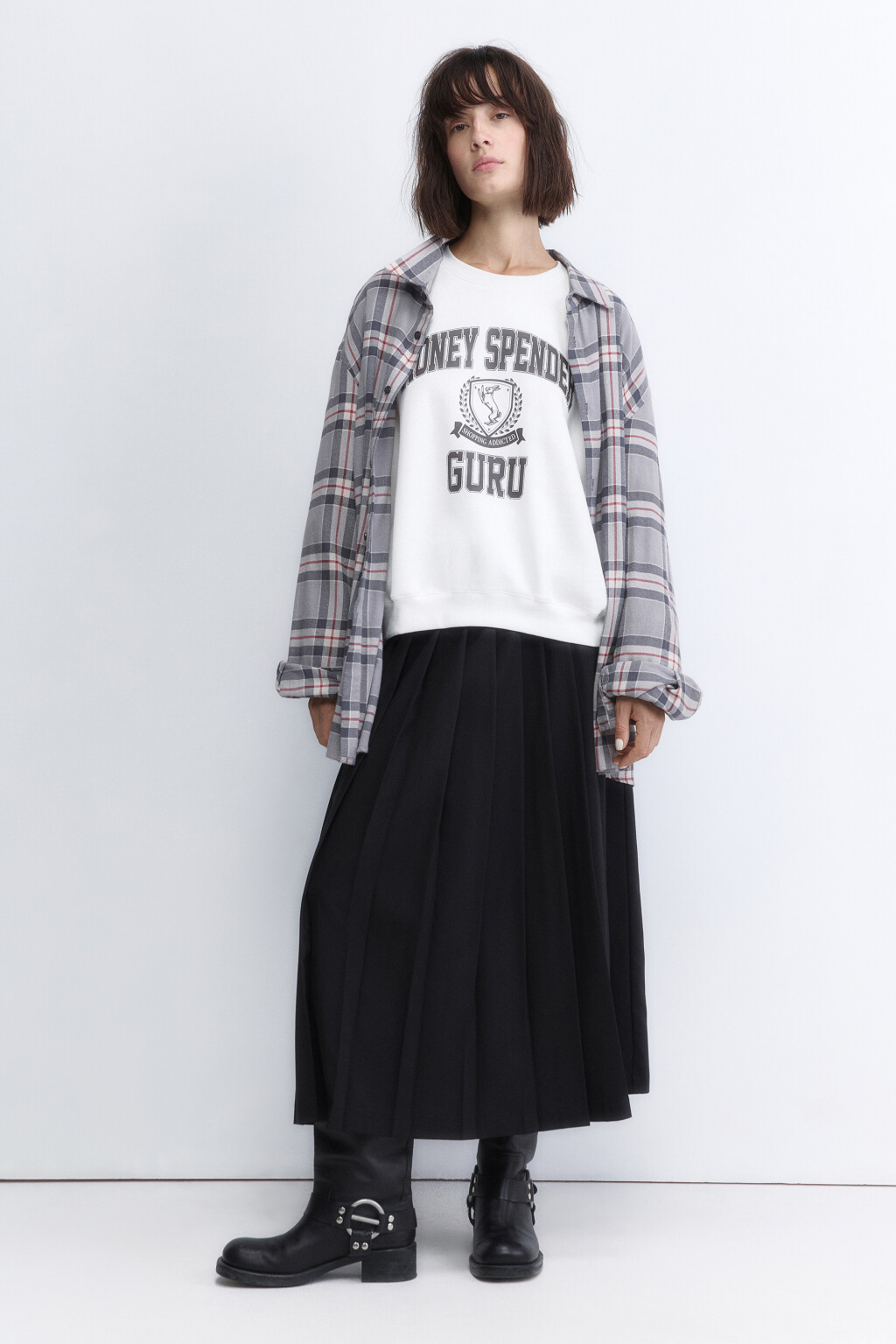 Свитшот утепленный с принтом - цвет белый - 5