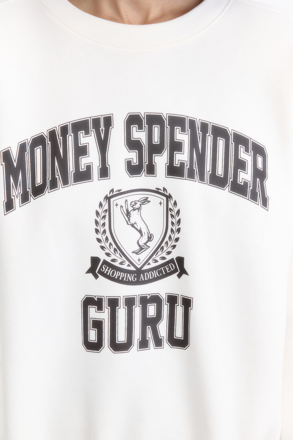 Свитшот утепленный с принтом - цвет белый - 6