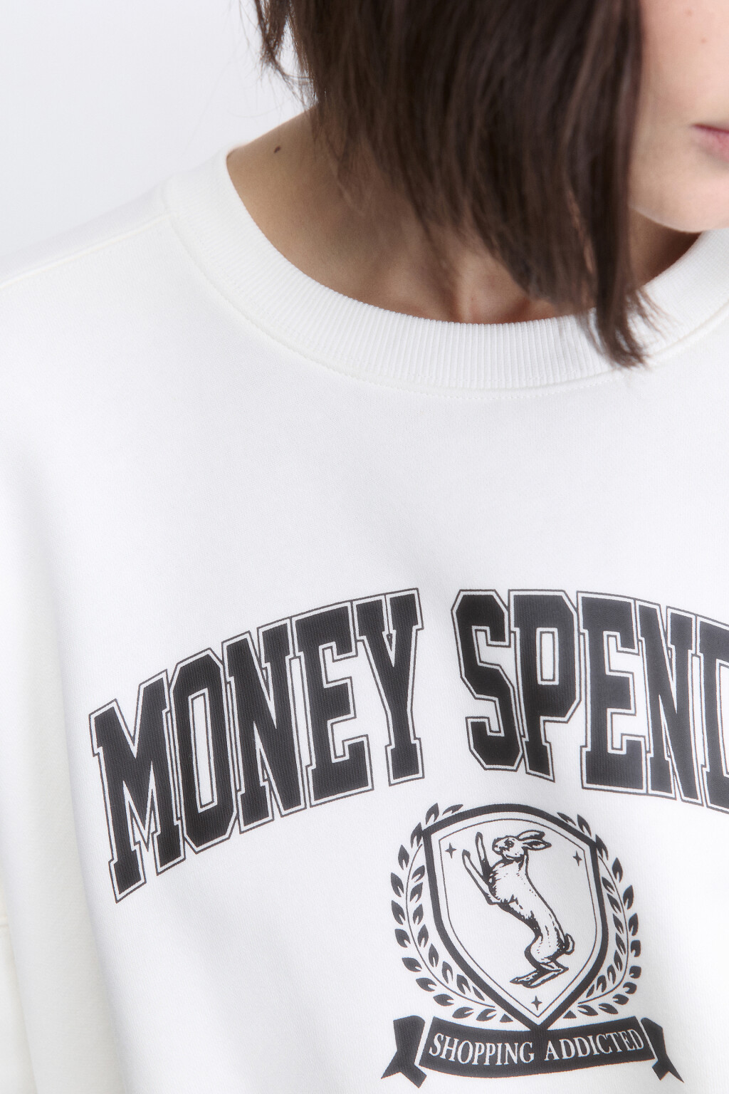 Свитшот утепленный с принтом - цвет белый - 7