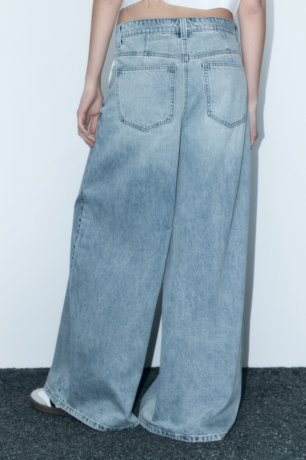 Джинсы багги удлиненные с низкой посадкой - цвет синий - 4