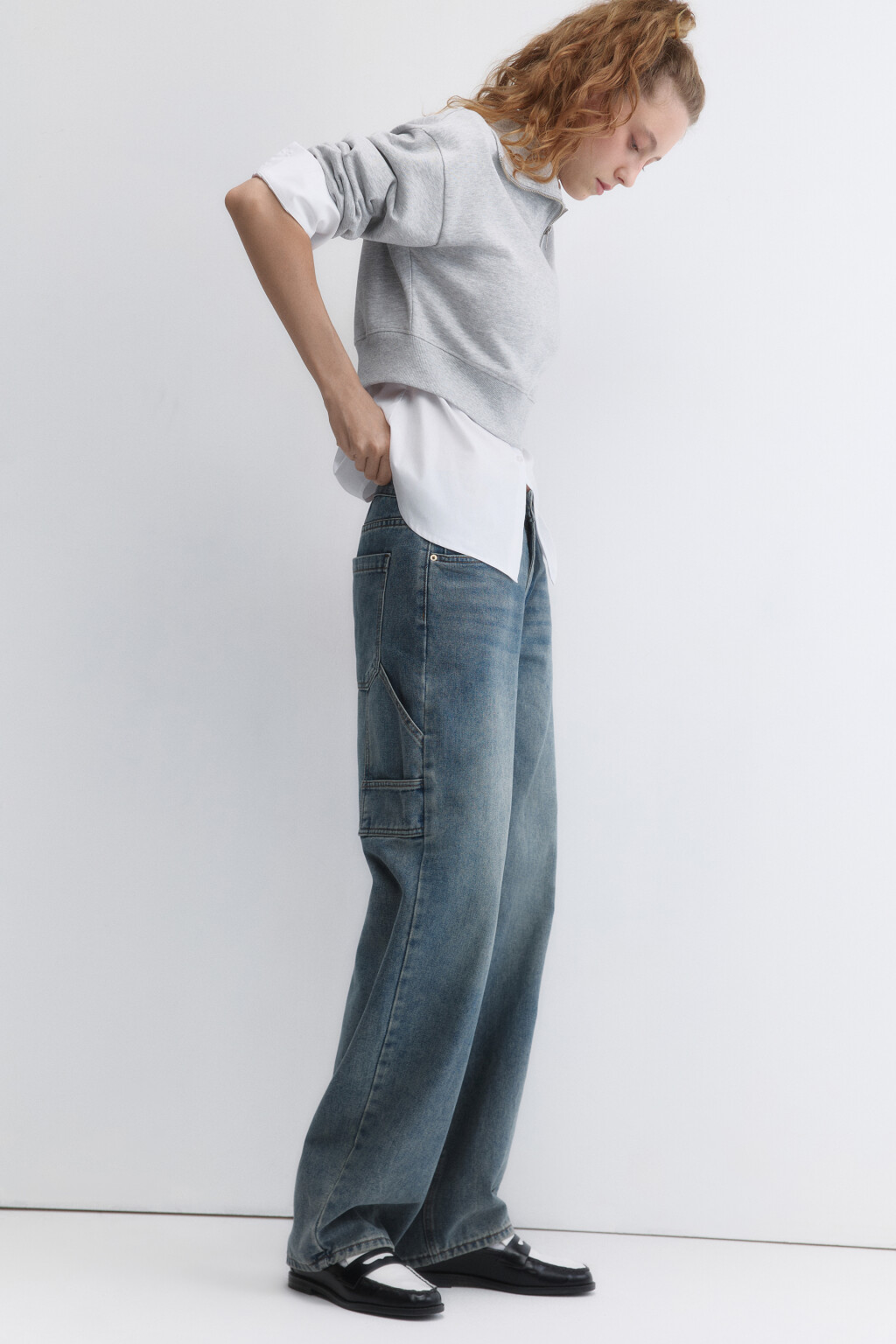 Джинсы carpenter fit со средней посадкой - цвет бордовый - 1