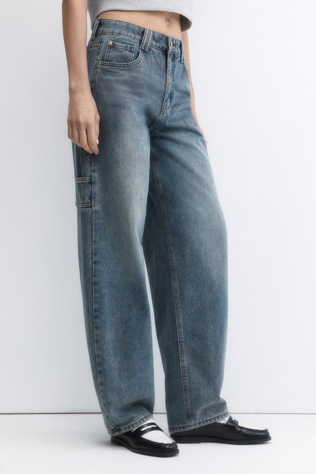 Джинсы carpenter fit со средней посадкой - цвет бордовый - 4