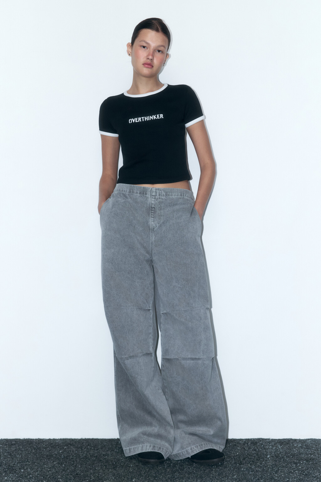 Джинсы baggy fit с низкой посадкой - цвет серый - 6