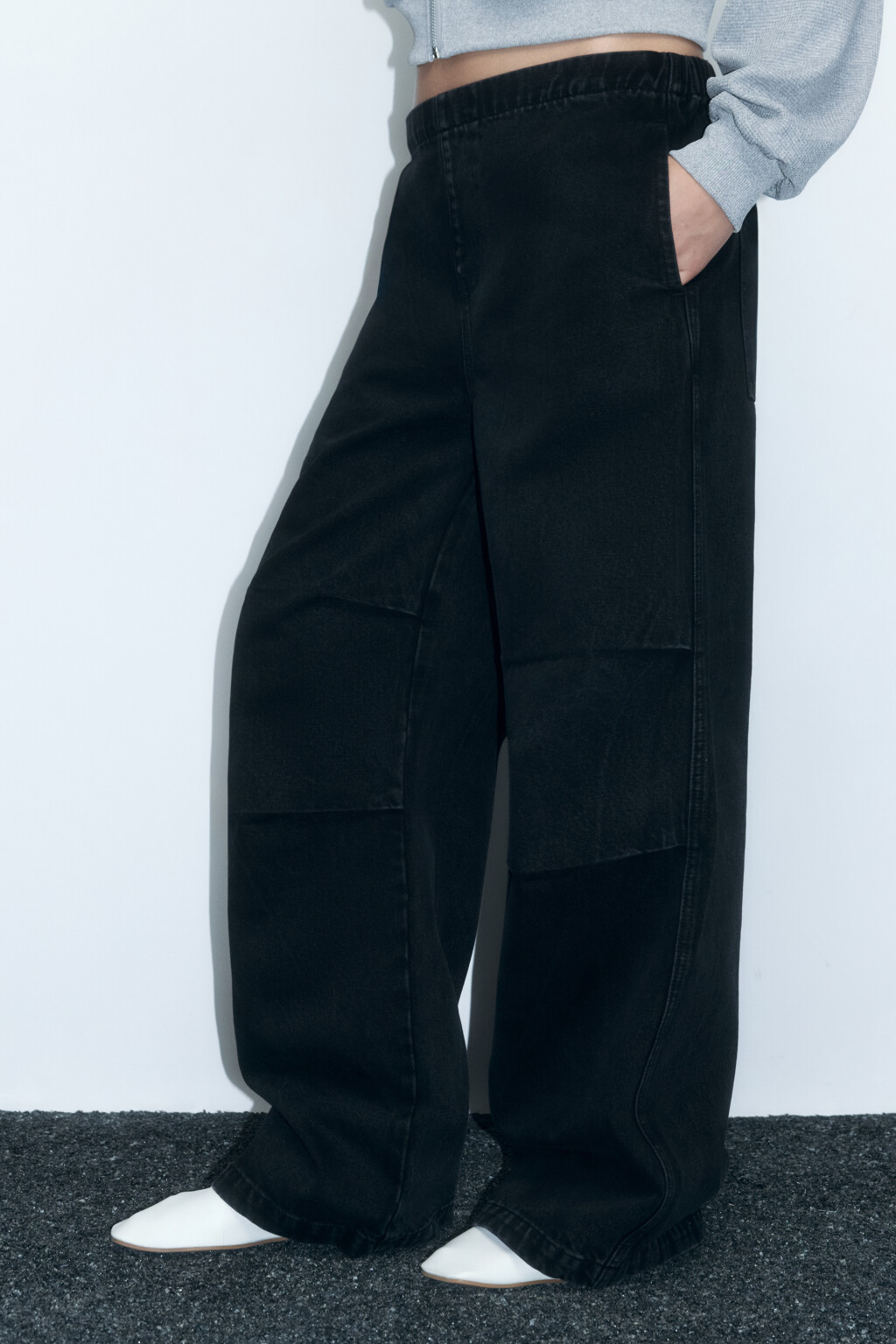 Джинсы baggy fit с низкой посадкой - цвет серый - 3