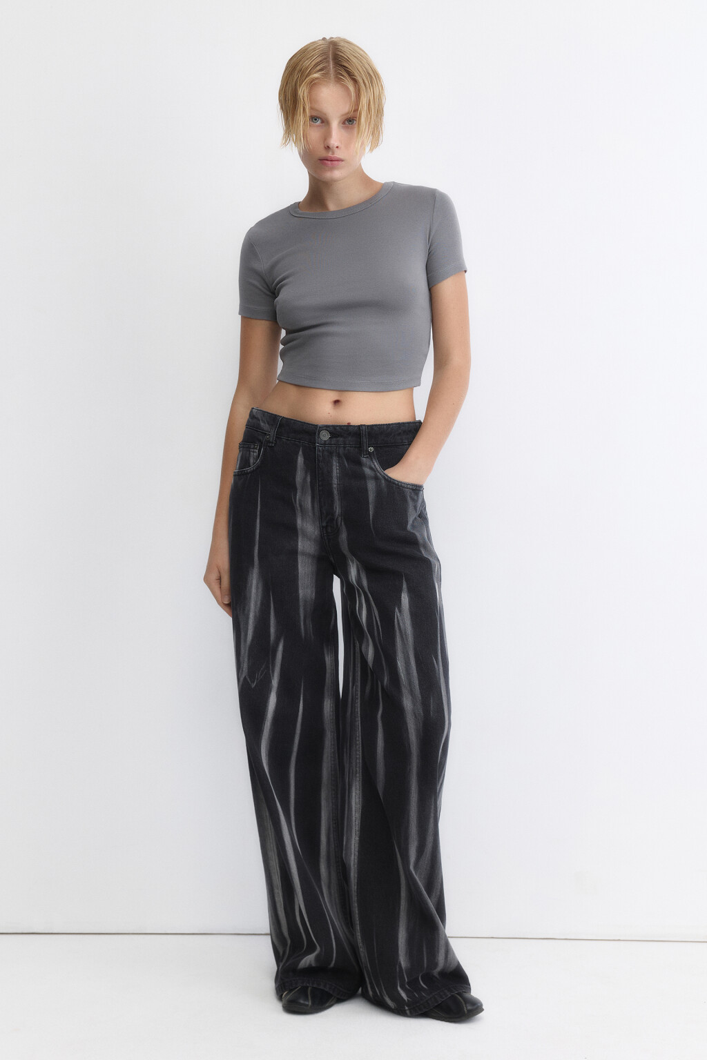 Джинсы baggy fit со средней посадкой - цвет черный - 5