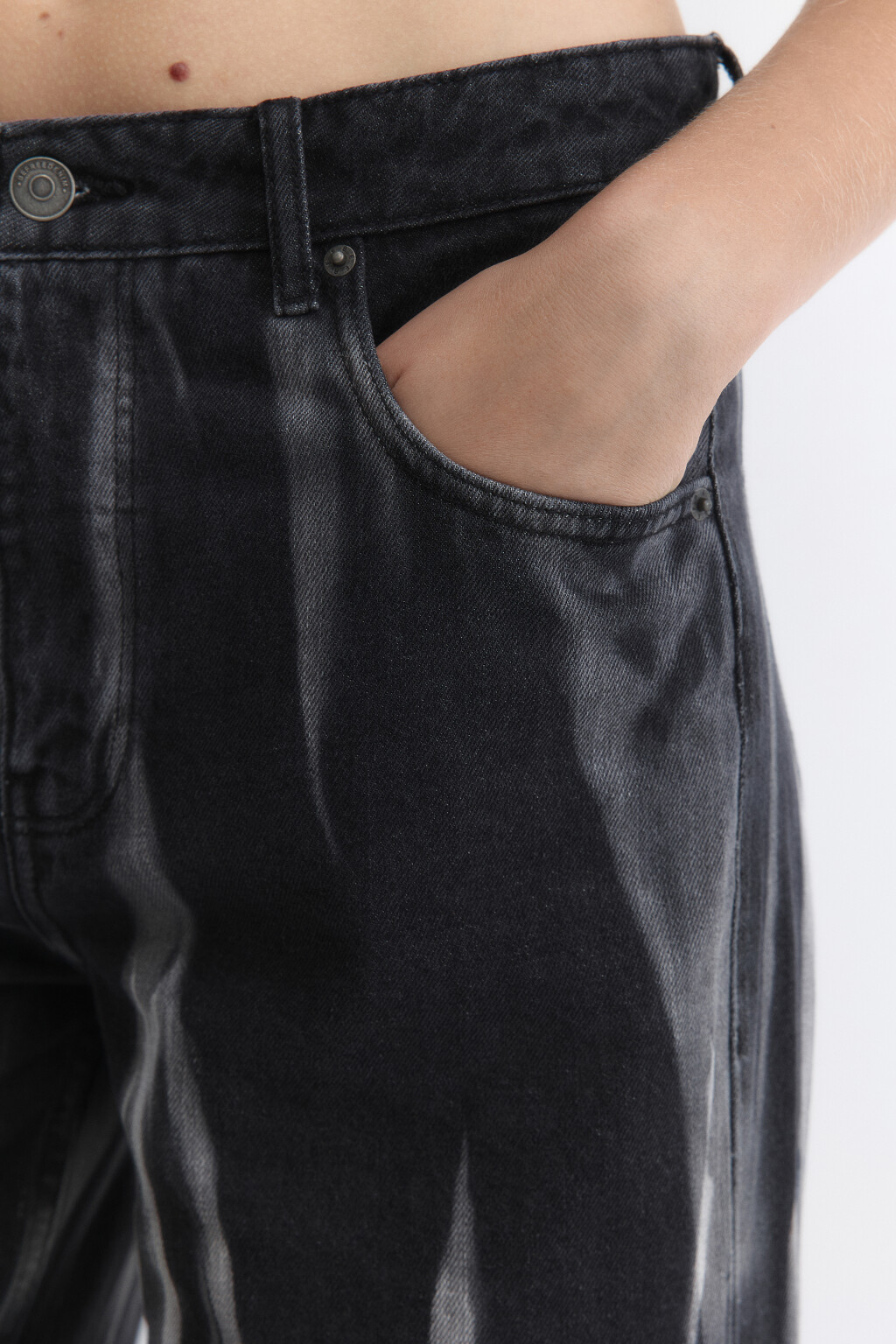 Джинсы baggy fit со средней посадкой - цвет черный - 7