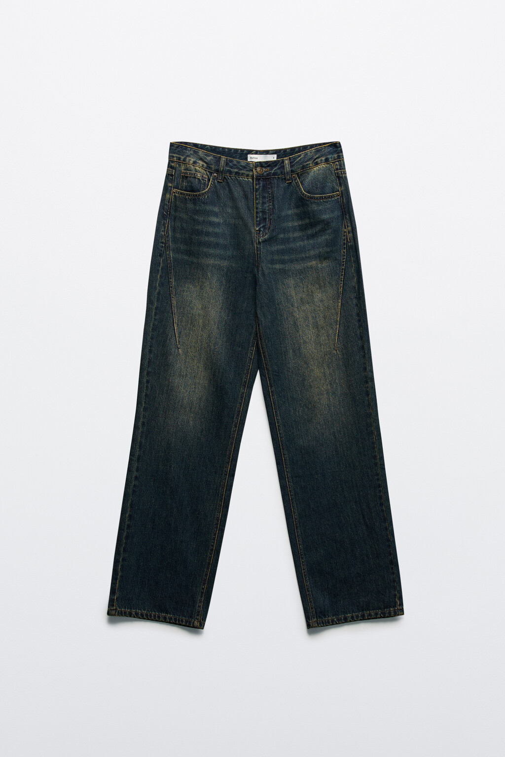 Джинсы straight fit прямые с тинтом - цвет бордовый - 8