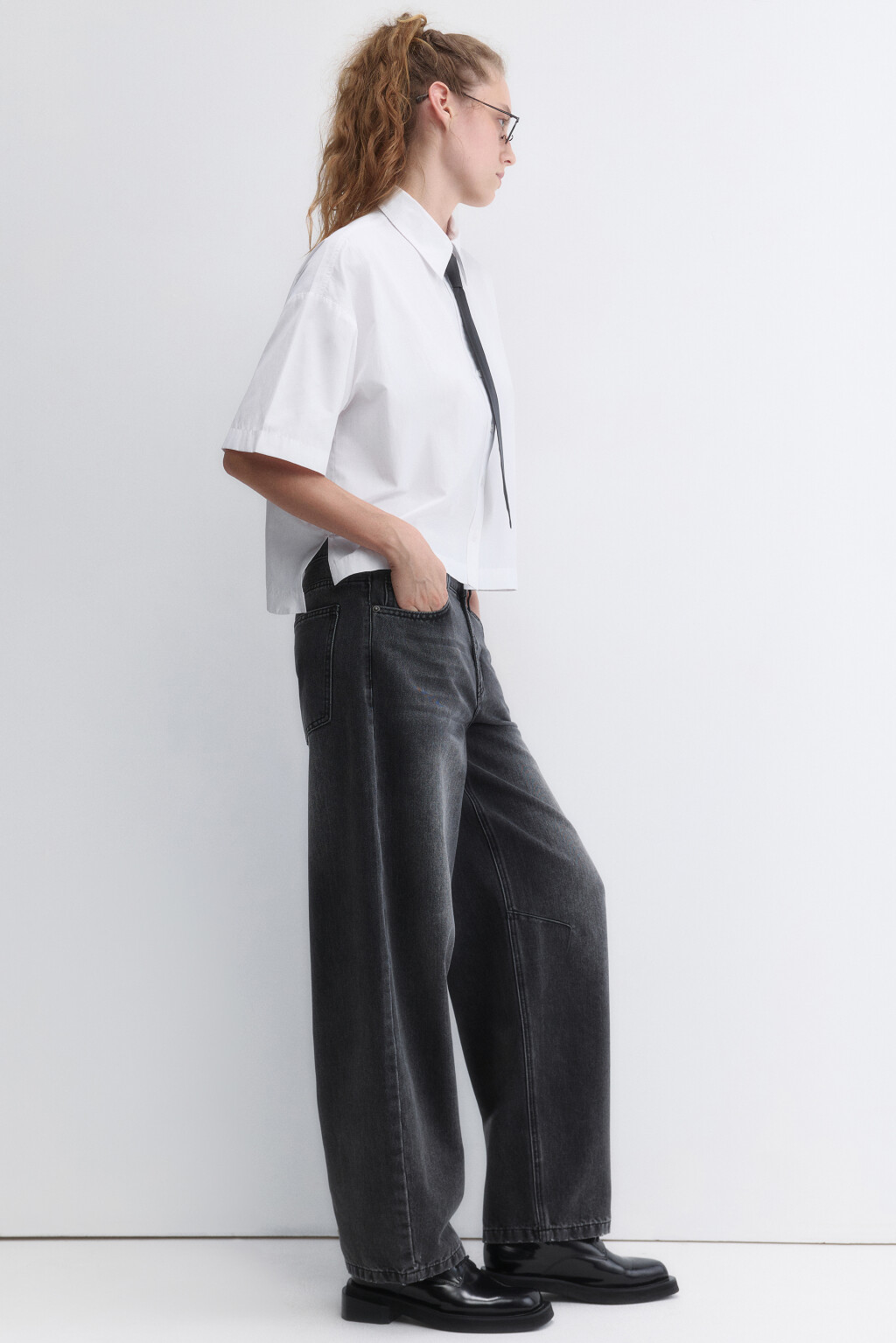 Джинсы baggy fit с низкой посадкой - цвет серый - 5