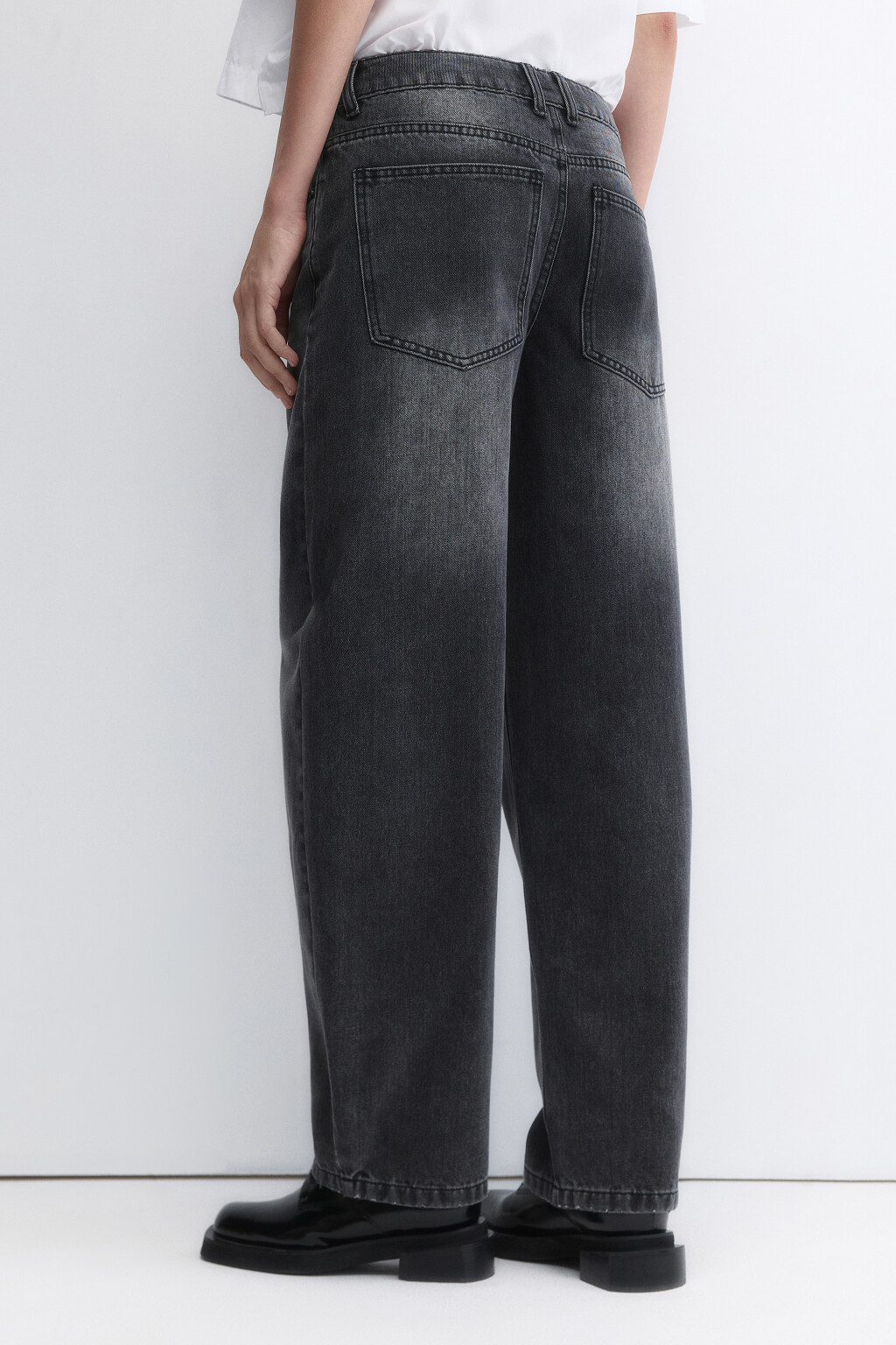 Джинсы baggy fit с низкой посадкой - цвет серый - 4