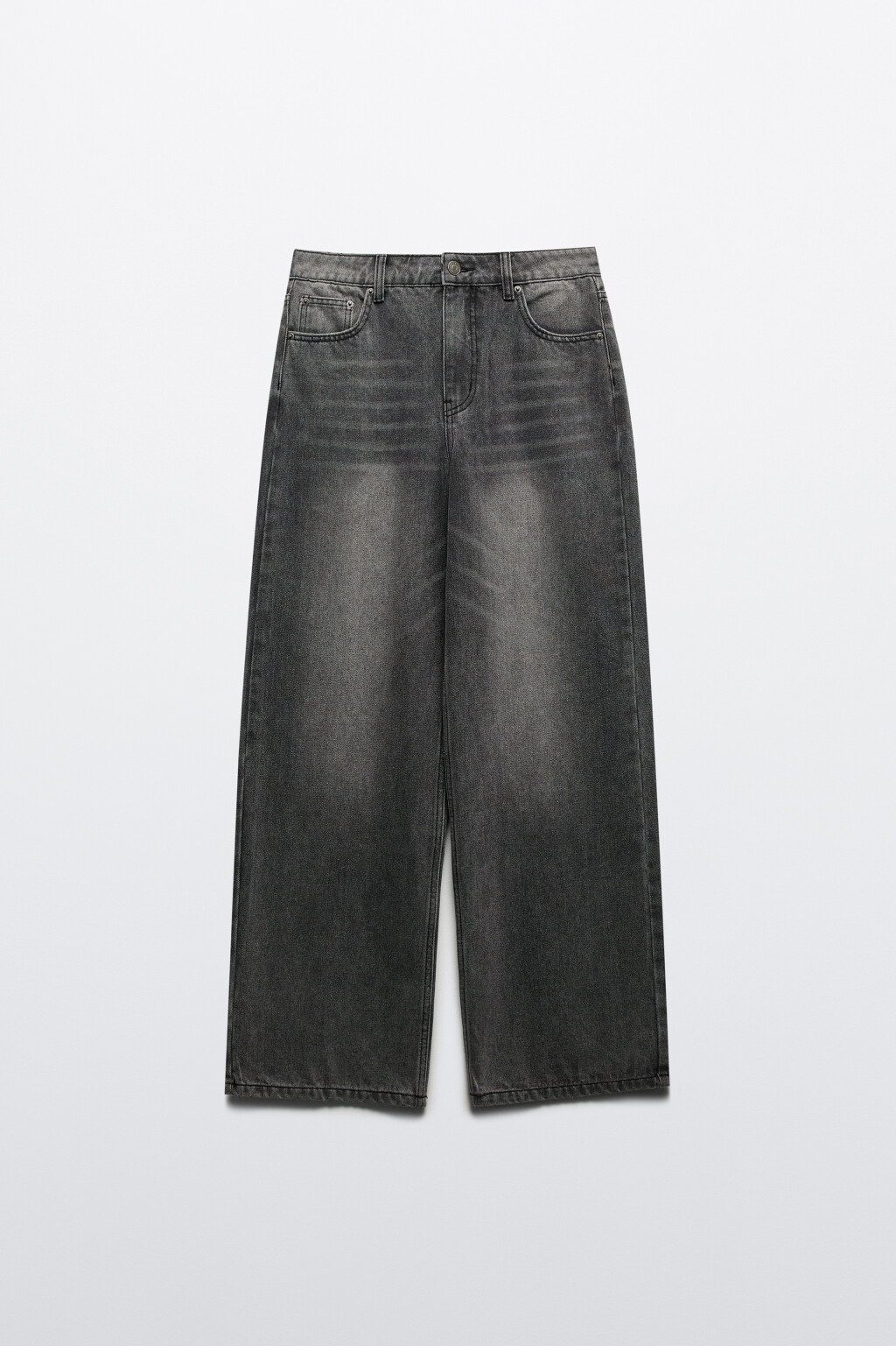 Джинсы baggy fit с эффектом масляной стирки - цвет серый - 8