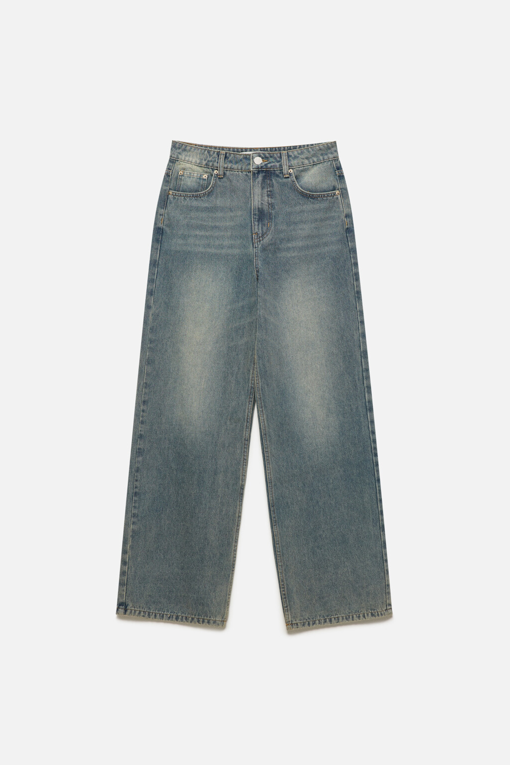 Джинсы baggy fit с эффектом масляной стирки - цвет темный тинт - 9