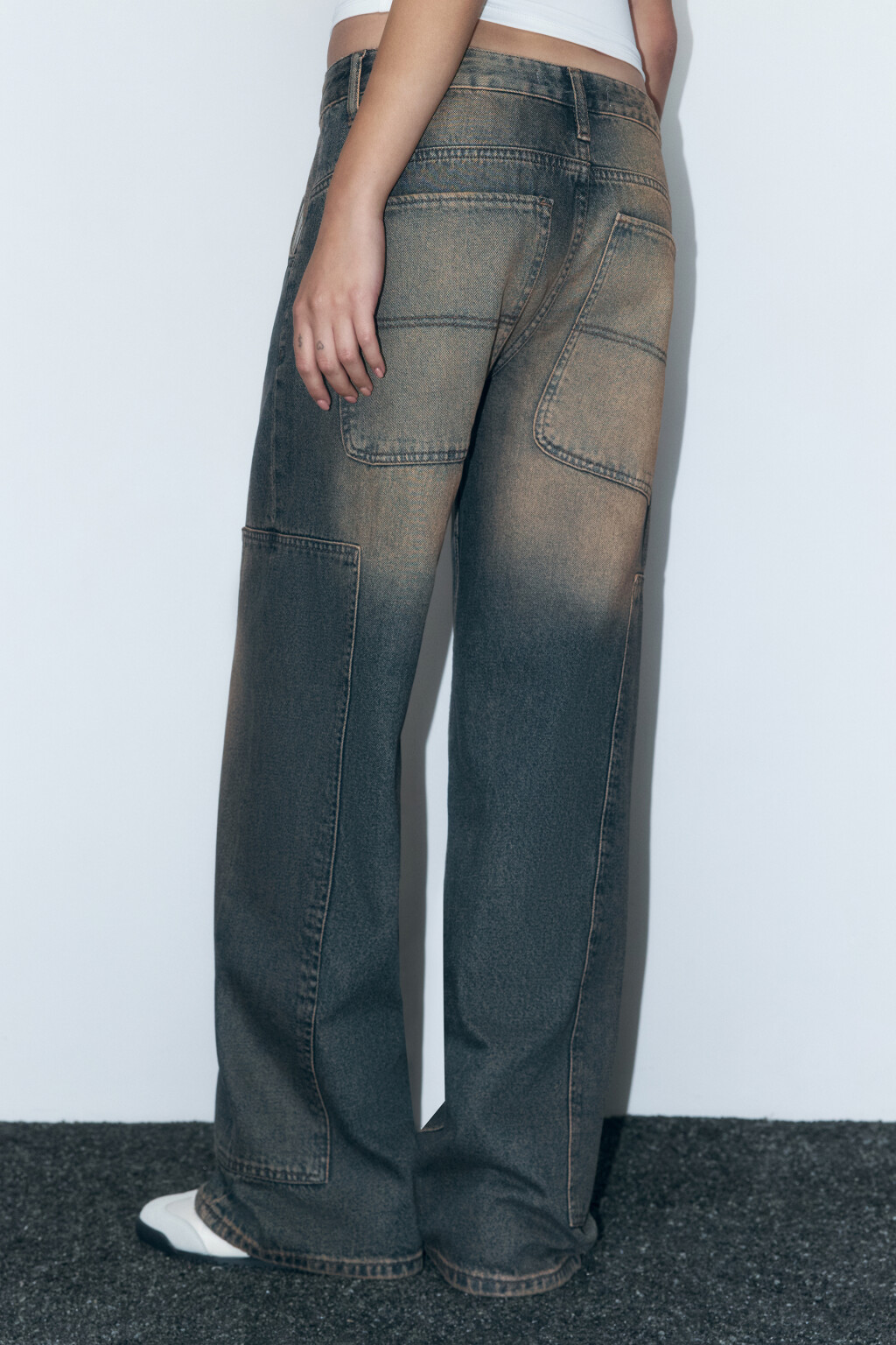 Джинсы carpenter fit с эффектом масляной стирки - цвет темный тинт - 4