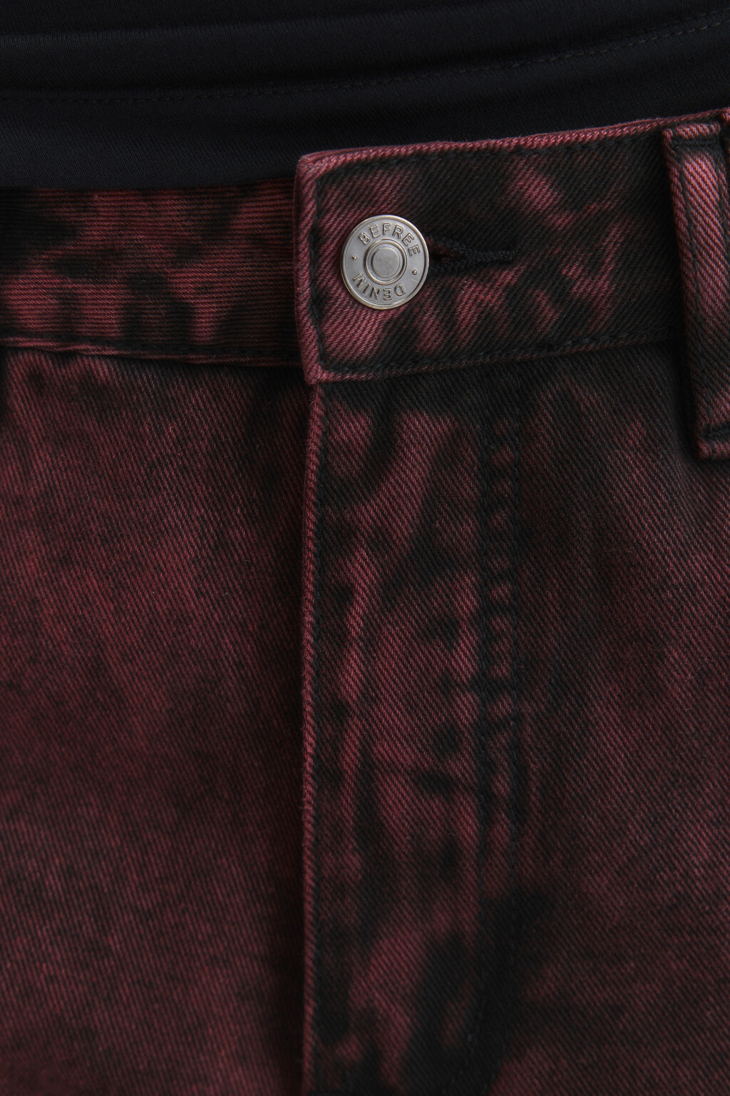 Джинсы wide широкие со стиркой - цвет бордовый - 6