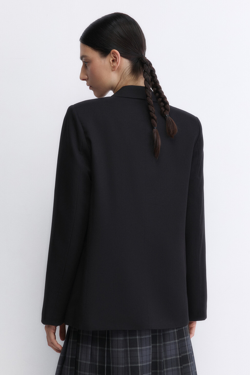 Пиджак классический однобортный - цвет черный - 4