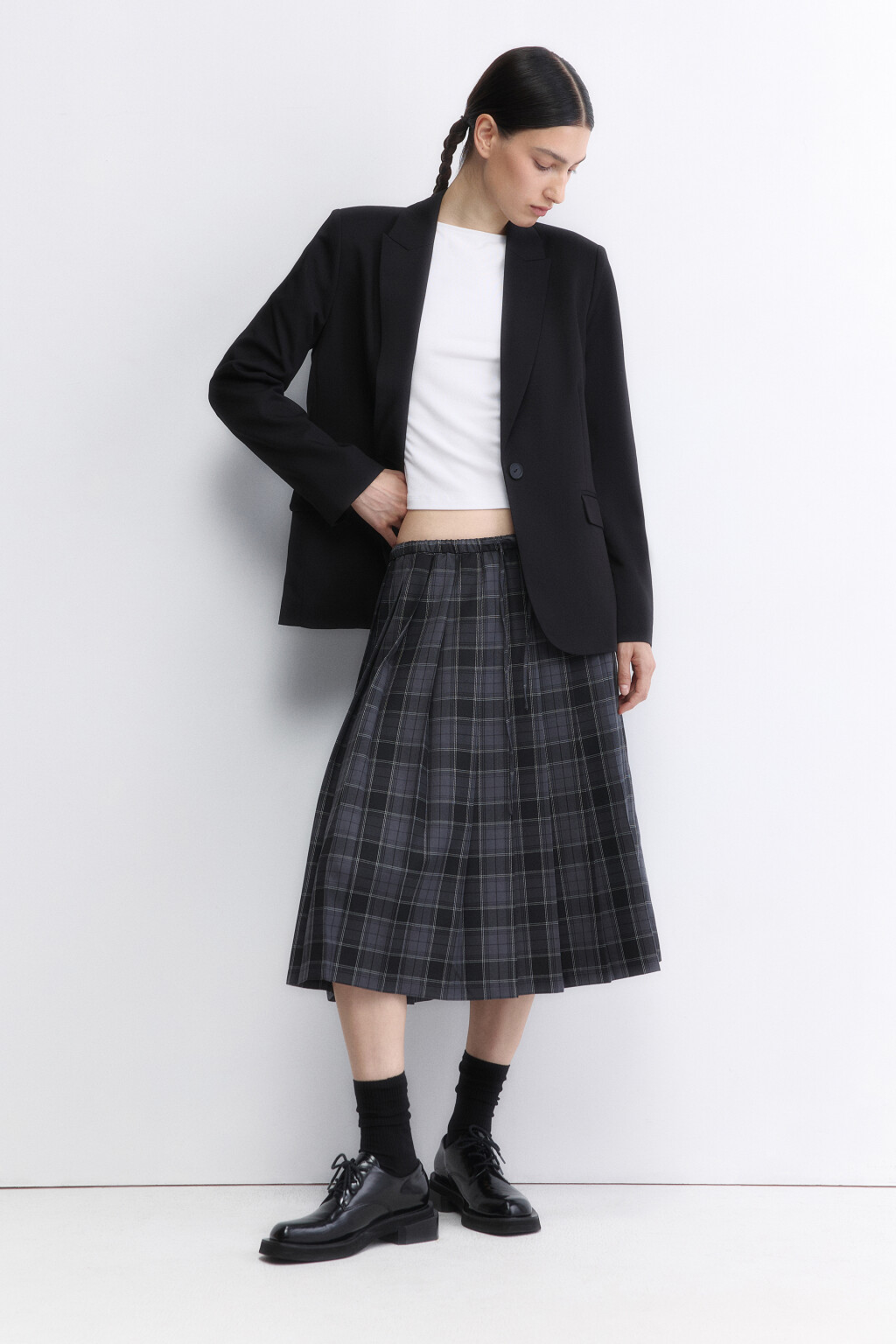 Пиджак классический однобортный - цвет черный - 5