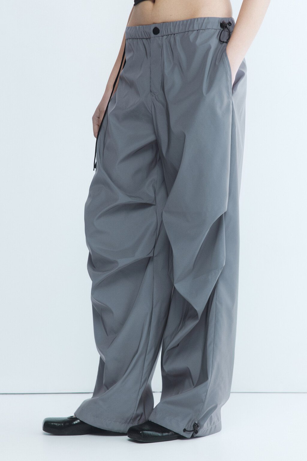 Брюки-парашюты со светоотражающим эффектом - цвет серый - 4