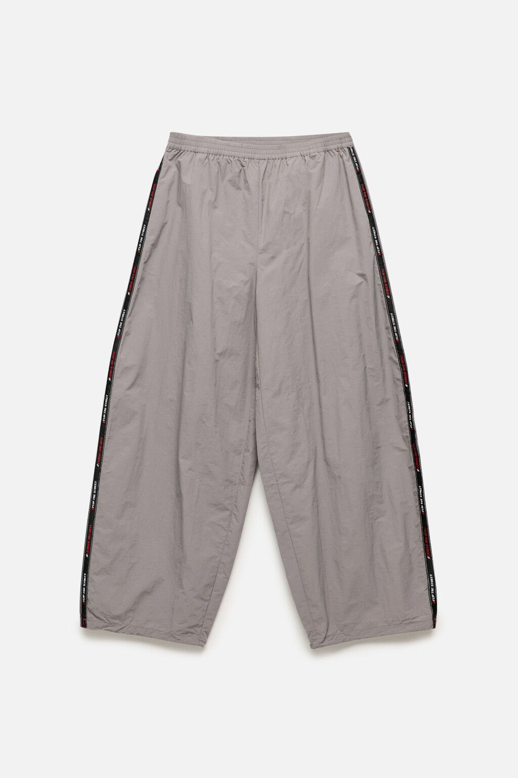 Брюки спортивные широкие с лампасами - цвет серый - 8
