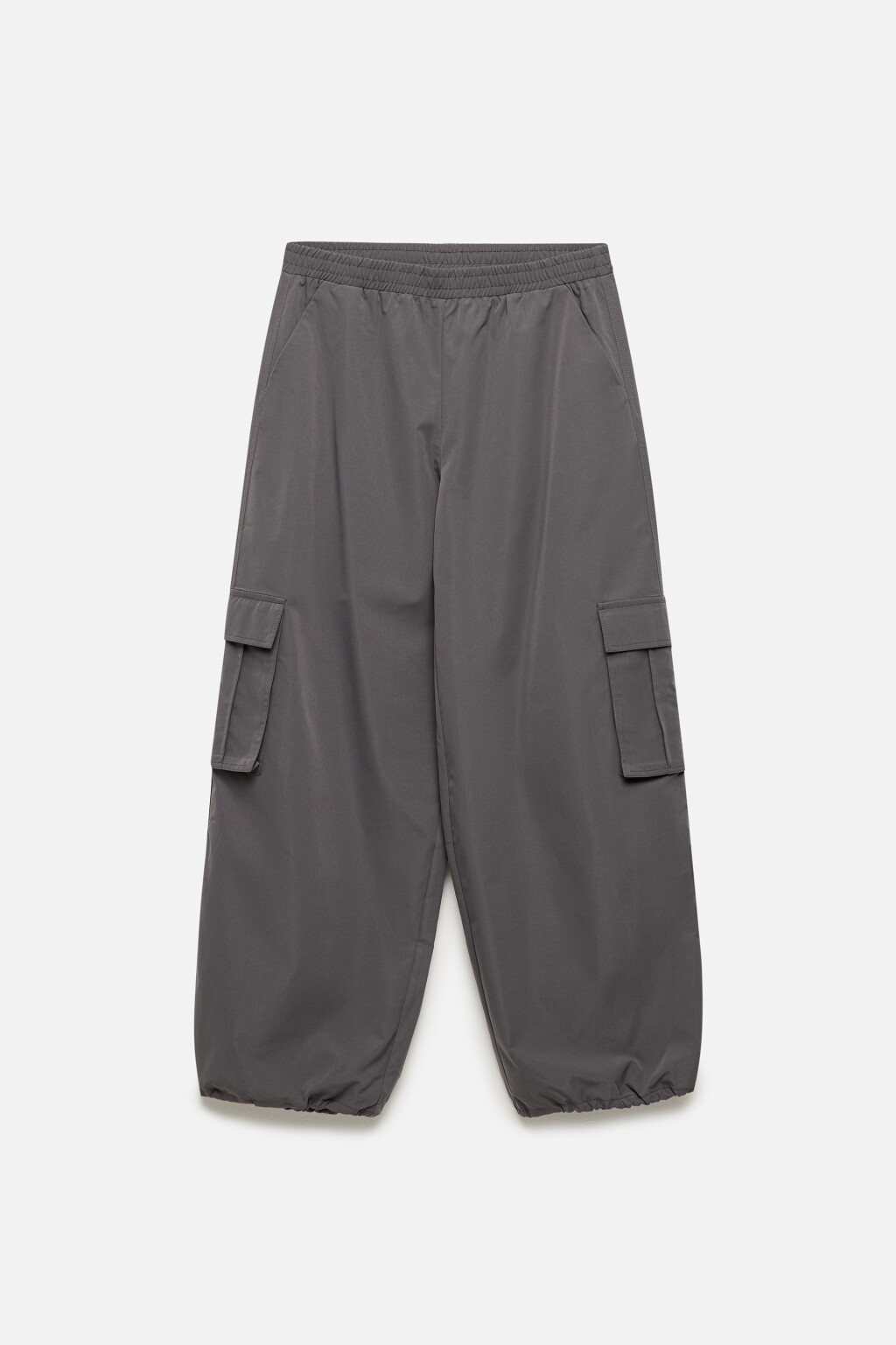 Брюки-джоггеры широкие с накладными карманами - цвет серый - 8