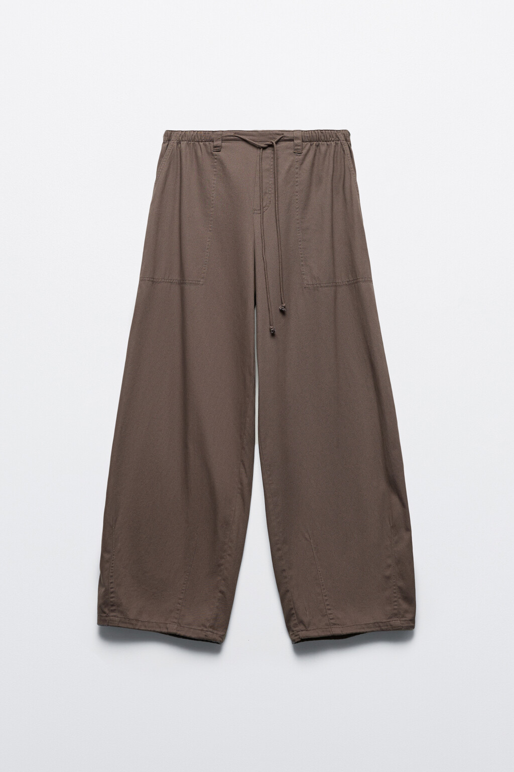 Брюки-парашюты твиловые с низкой посадкой - цвет серый - 8