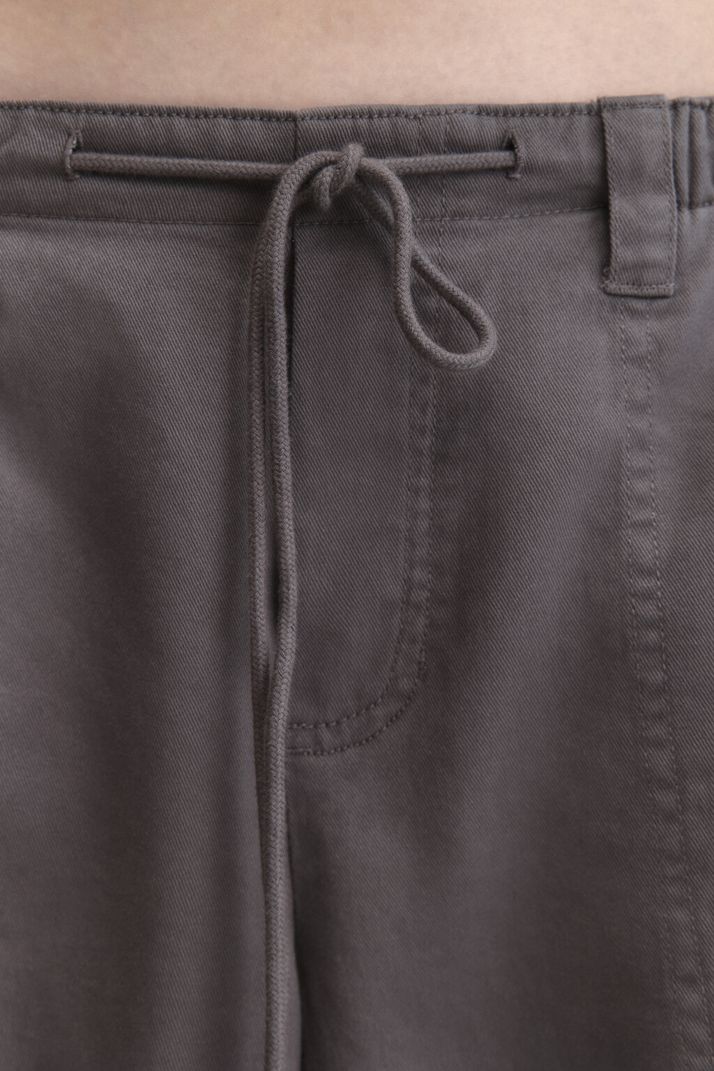 Брюки-парашюты твиловые с низкой посадкой - цвет серый - 6