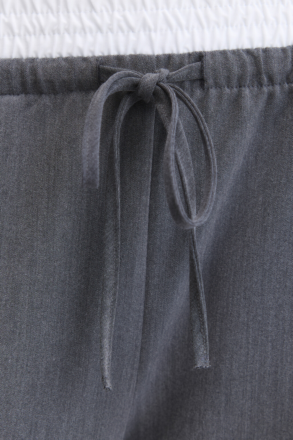 Брюки широкие костюмные с двойным поясом - цвет серый - 6