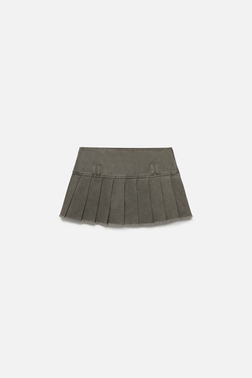 Юбка ультракороткая хлопковая в складку - цвет зеленый - 10