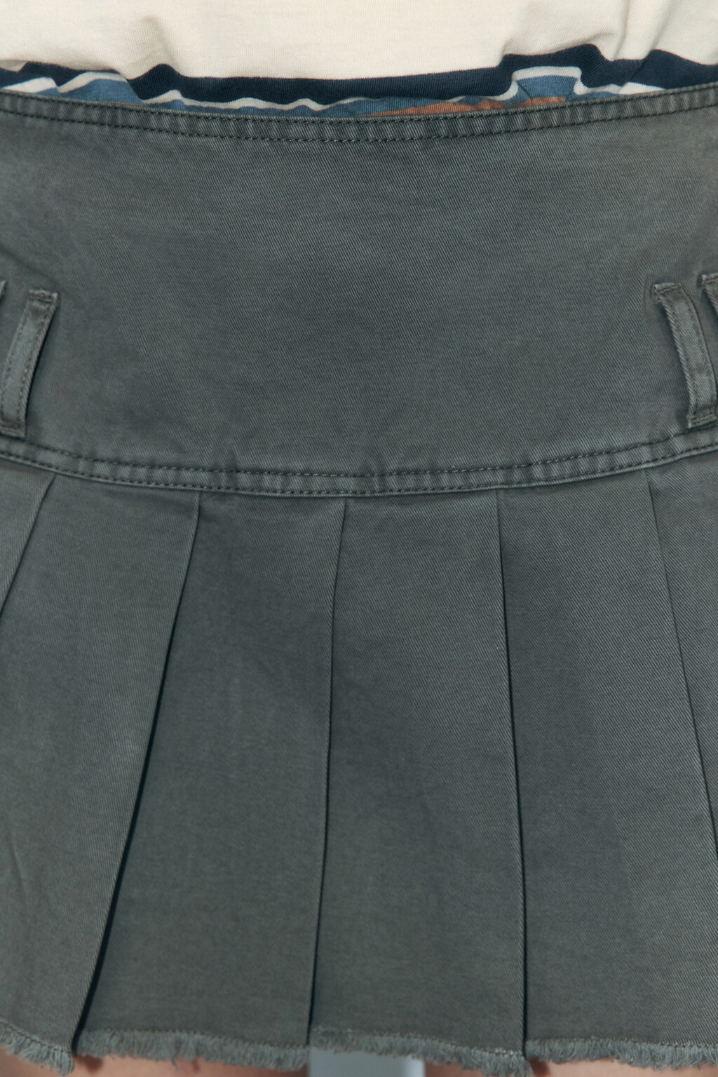 Юбка ультракороткая хлопковая в складку - цвет зеленый - 6