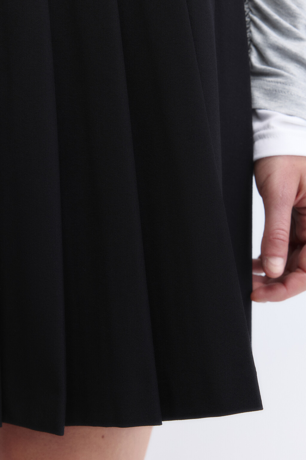 Юбка мини плиссированная с двойным поясом - цвет черный - 9