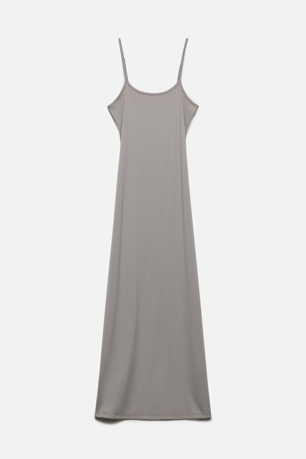 Платье миди облегающее на тонких бретельках - цвет серый - 9