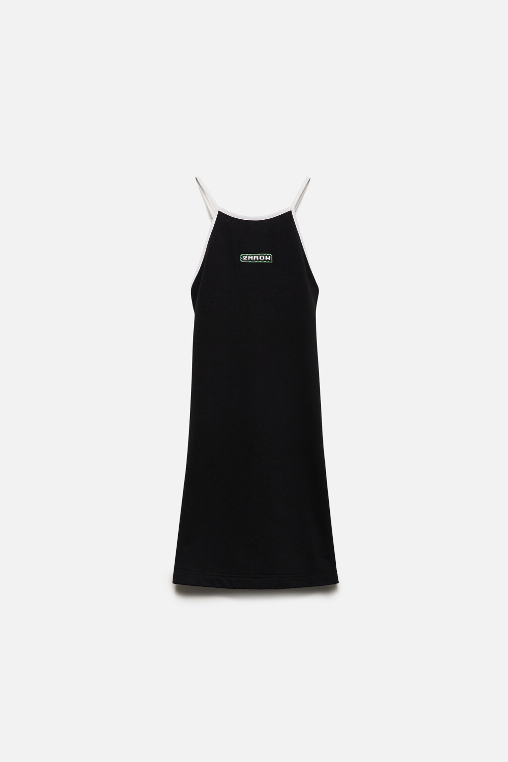 Платье-сарафан на тонких бретельках с логотипом - цвет черный - 8
