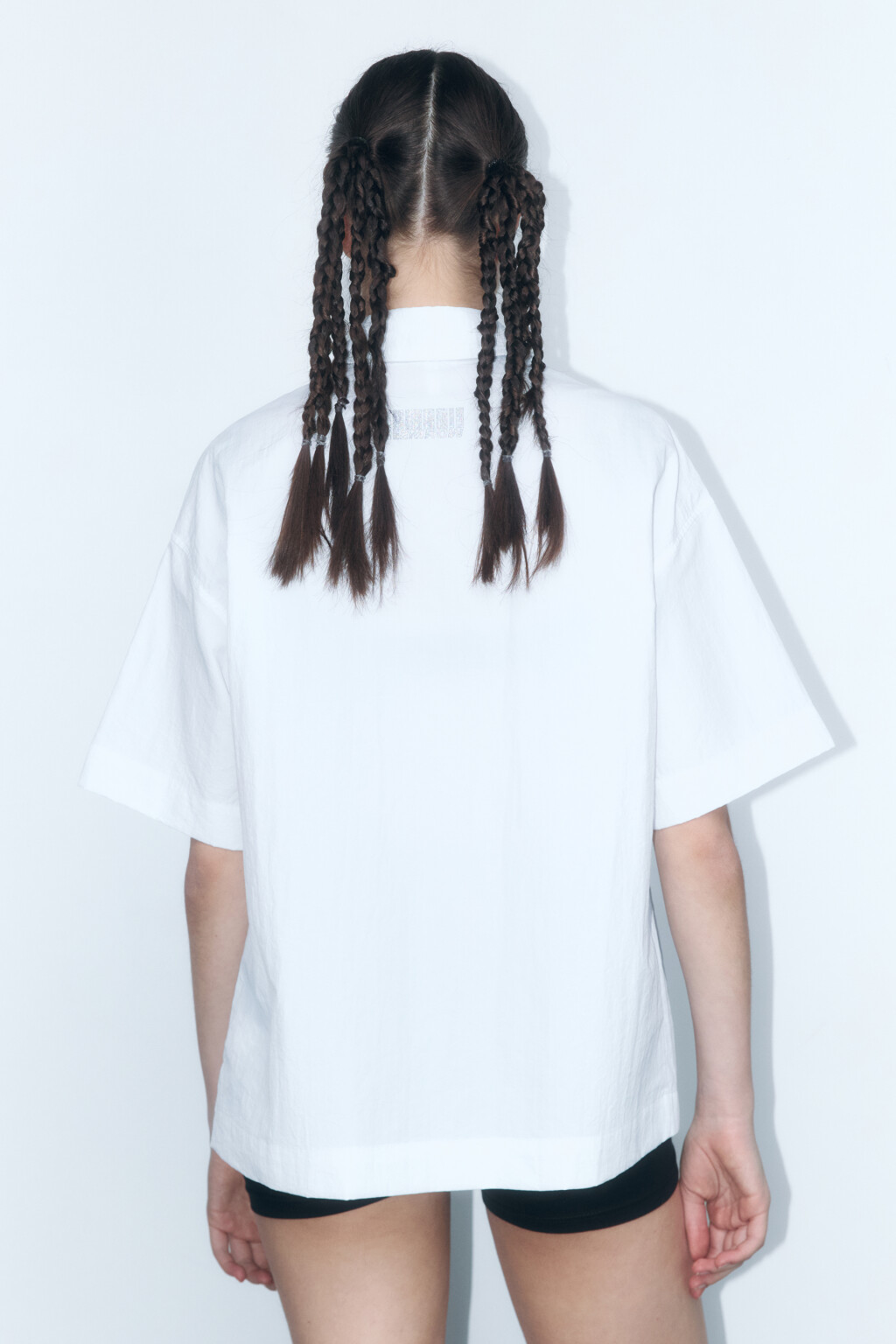 Рубашка oversize с короткими рукавами - цвет белый - 4
