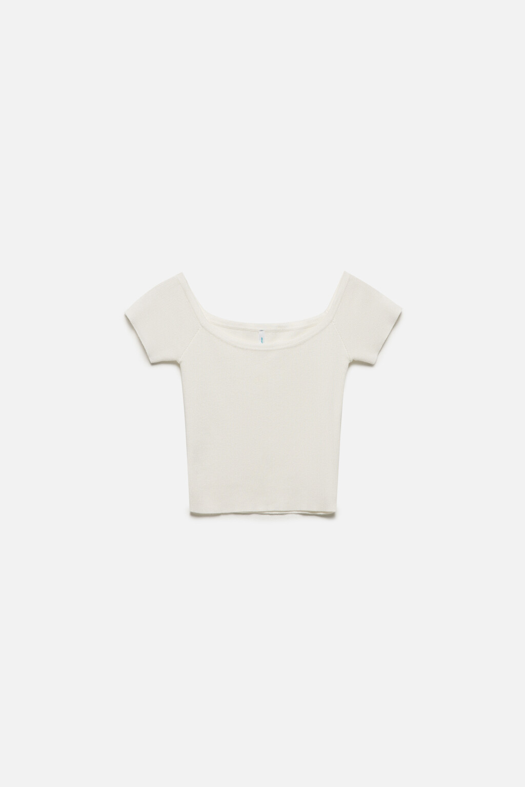 Блузка-топ в рубчик с открытыми плечами - цвет молочный - 8