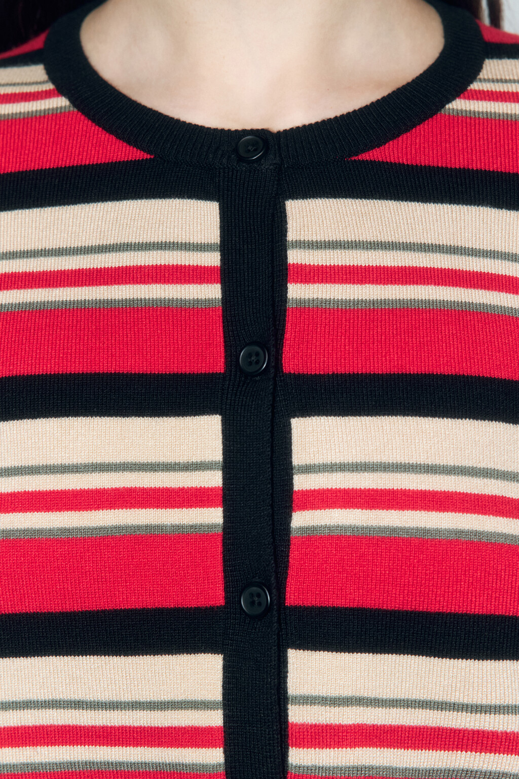 Кардиган вязаный укороченный с круглым вырезом - цвет красный - 6