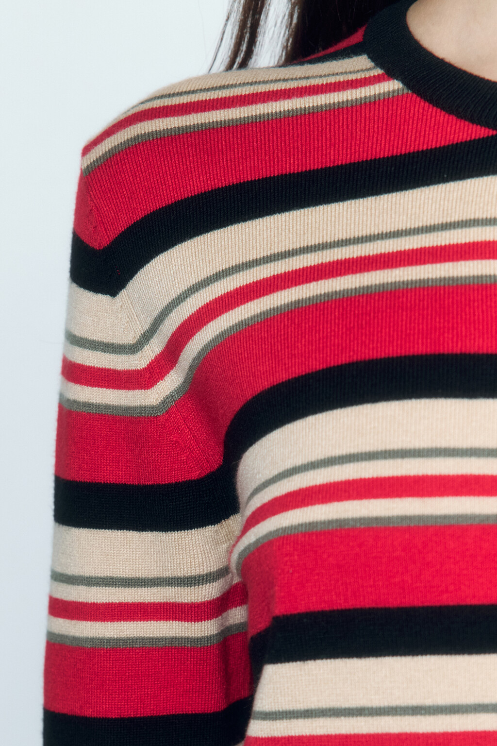 Кардиган вязаный укороченный с круглым вырезом - цвет красный - 7