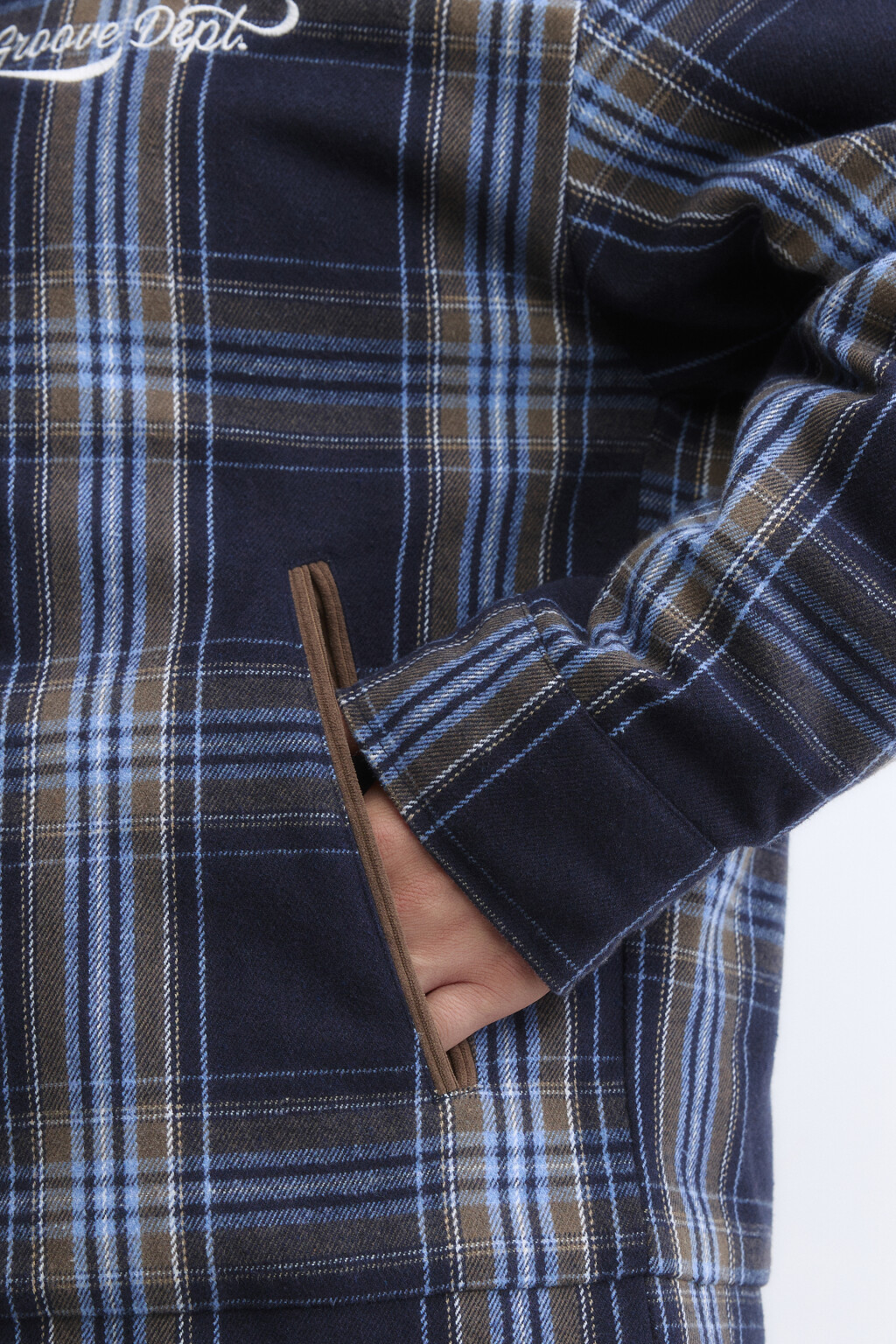 Куртка-рубашка в клетку с вельветовым воротником - цвет мультиколор - 8