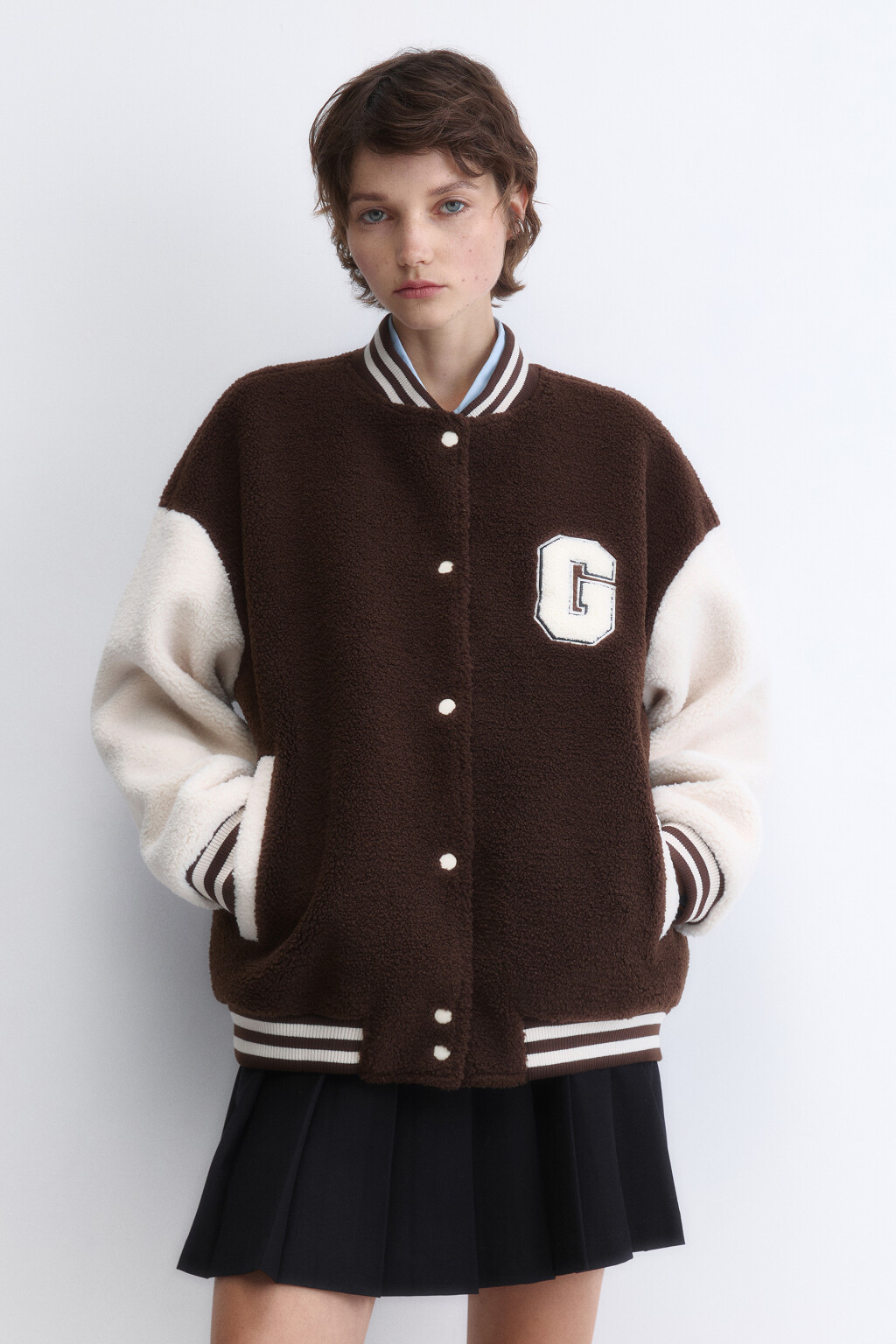 Куртка-бомбер oversize из искусственного меха - цвет мультиколор - 3