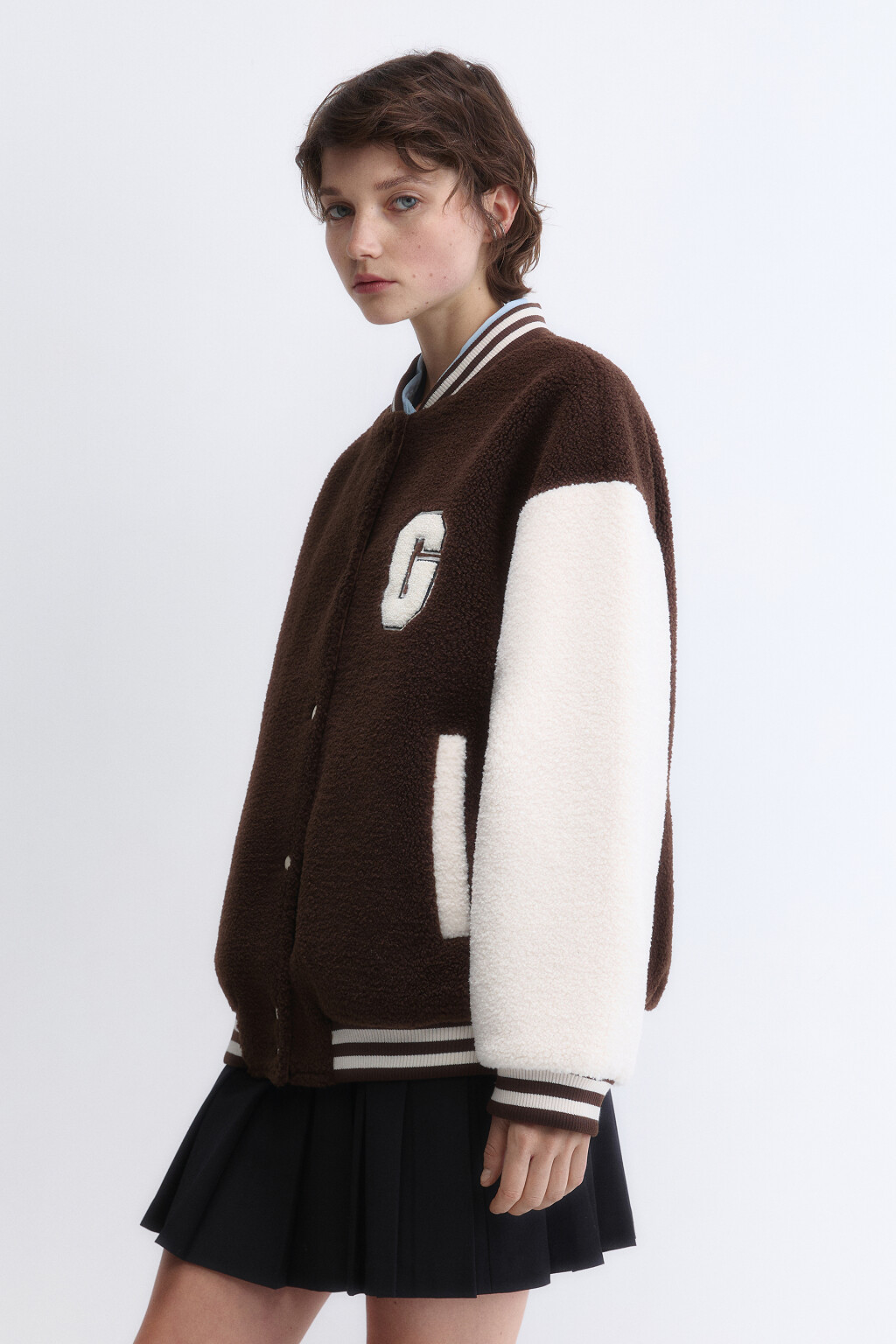 Куртка-бомбер oversize из искусственного меха - цвет мультиколор - 4