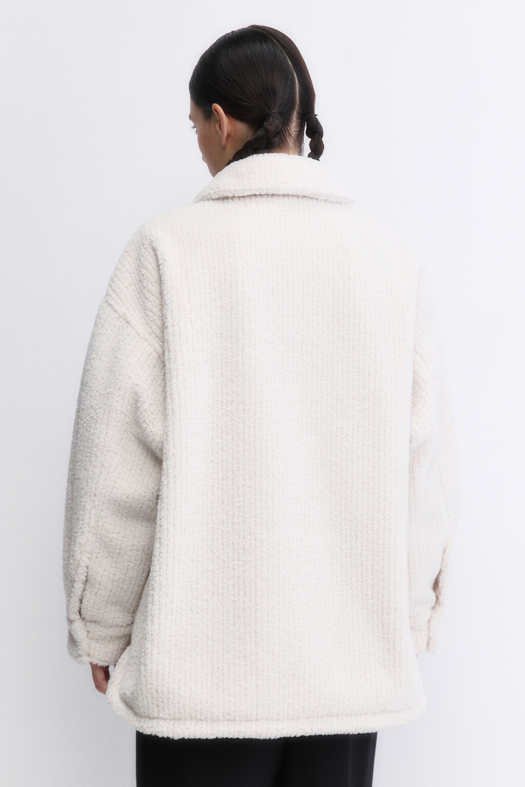 Куртка-рубашка из искусственного меха с принтом - цвет бежевый - 5