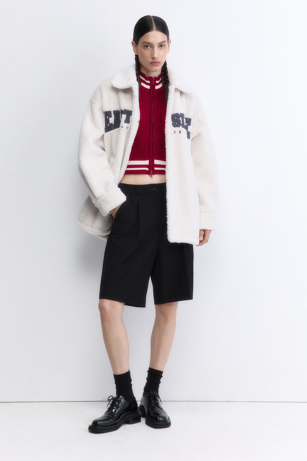 Куртка-рубашка из искусственного меха с принтом - цвет бежевый - 6