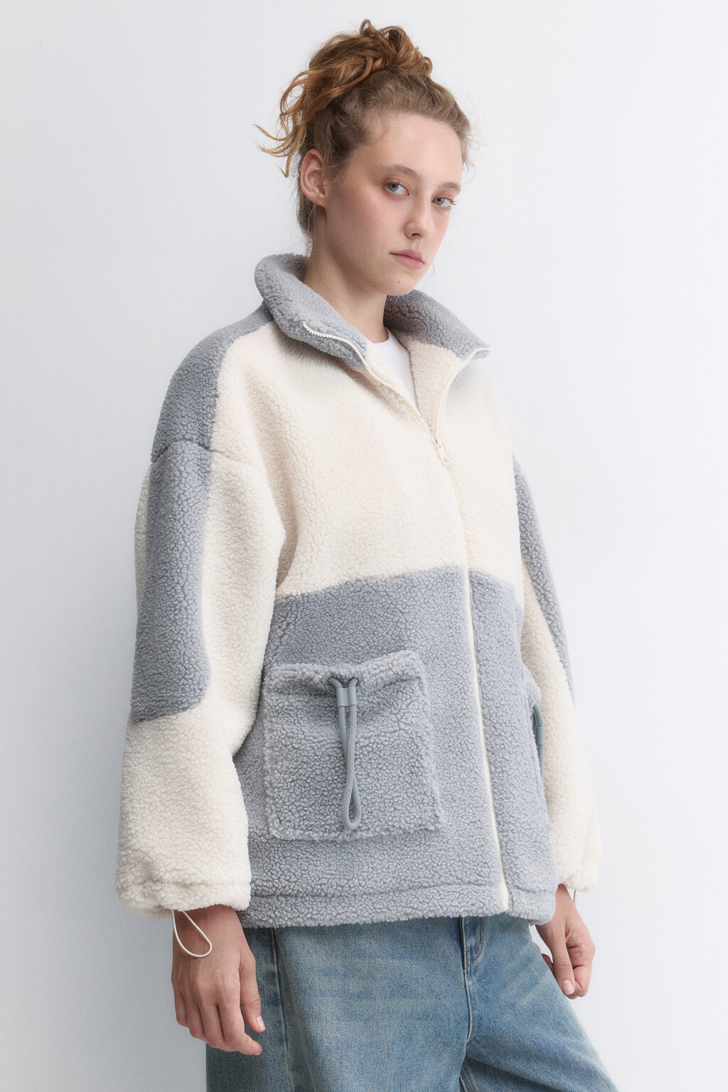 Куртка-бомбер oversize из искусственного меха - цвет мультиколор - 3