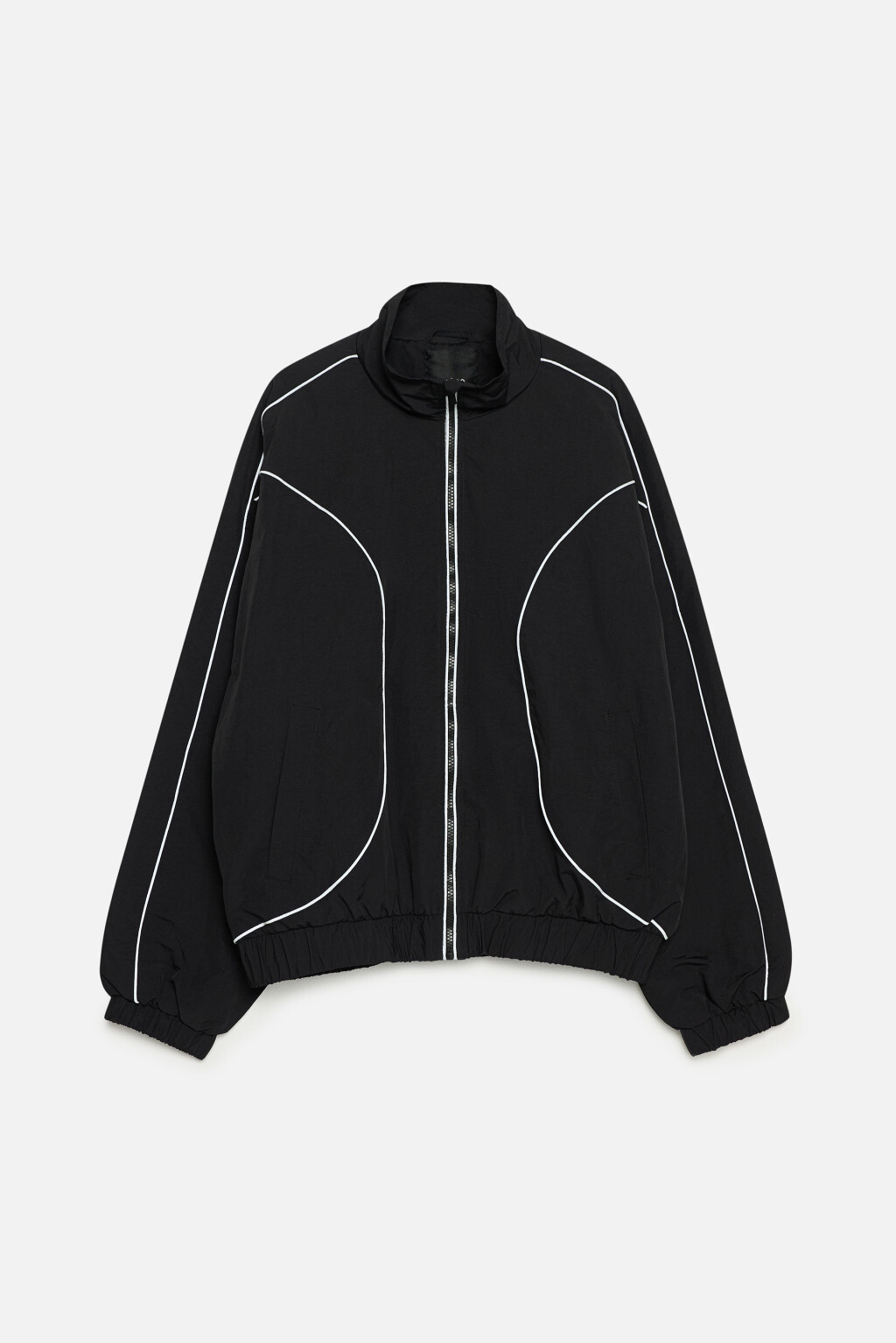 Куртка-олимпийка спортивная с лампасами - цвет черный - 9