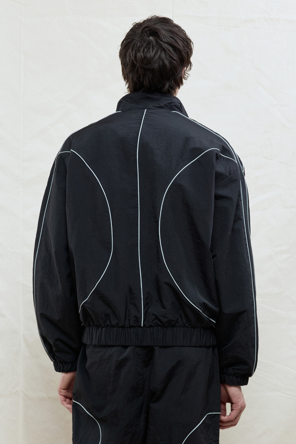 Куртка-олимпийка спортивная с лампасами - цвет черный - 5