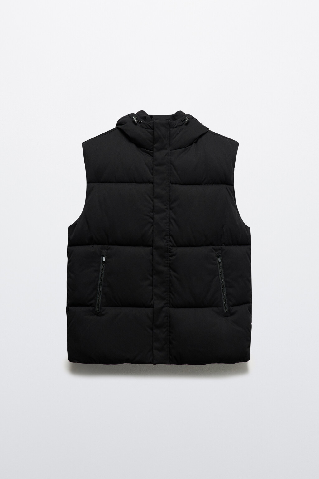 Жилет стеганый утепленный с капюшоном - цвет черный - 10