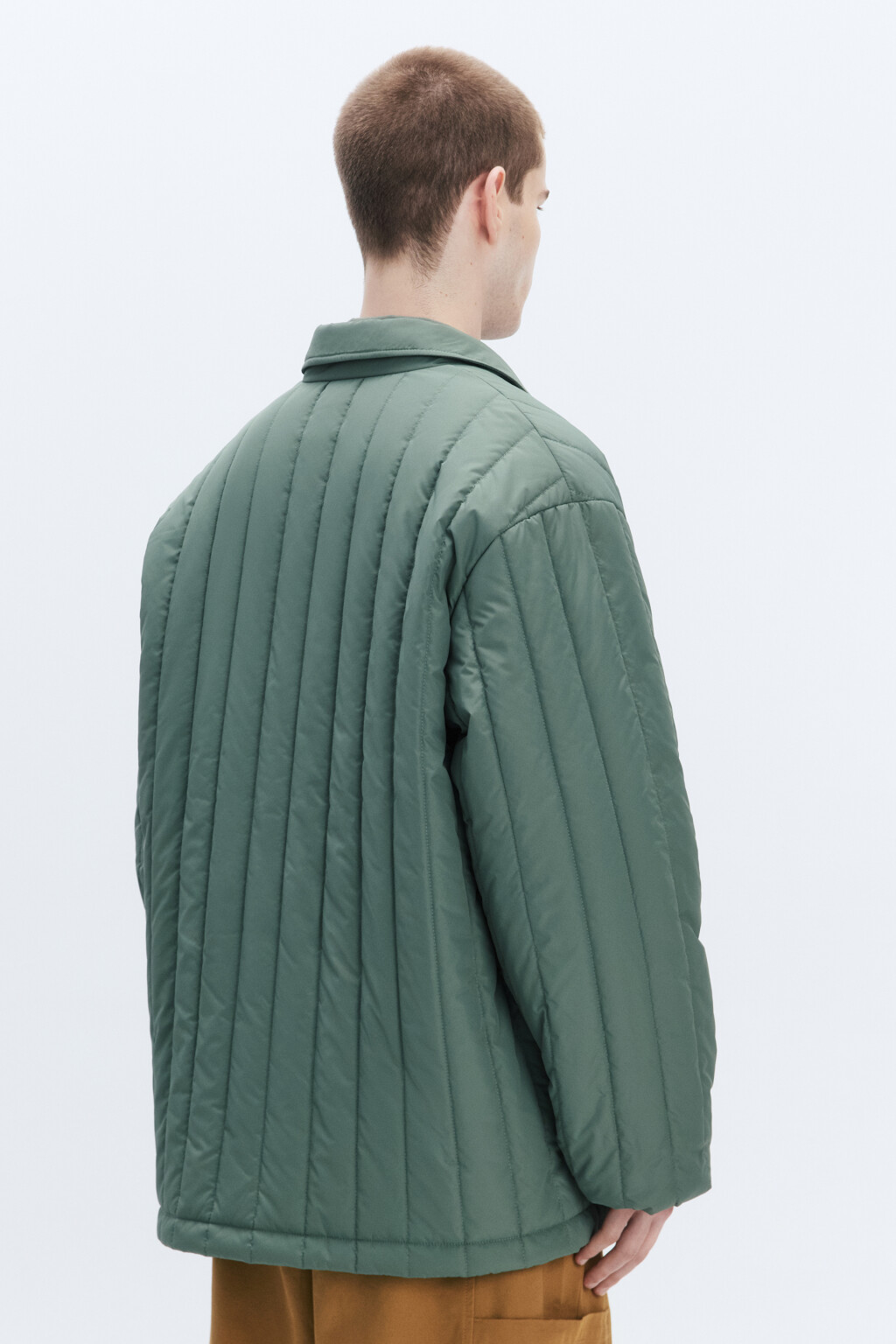 Куртка-рубашка стеганая утепленная - цвет мятный - 4