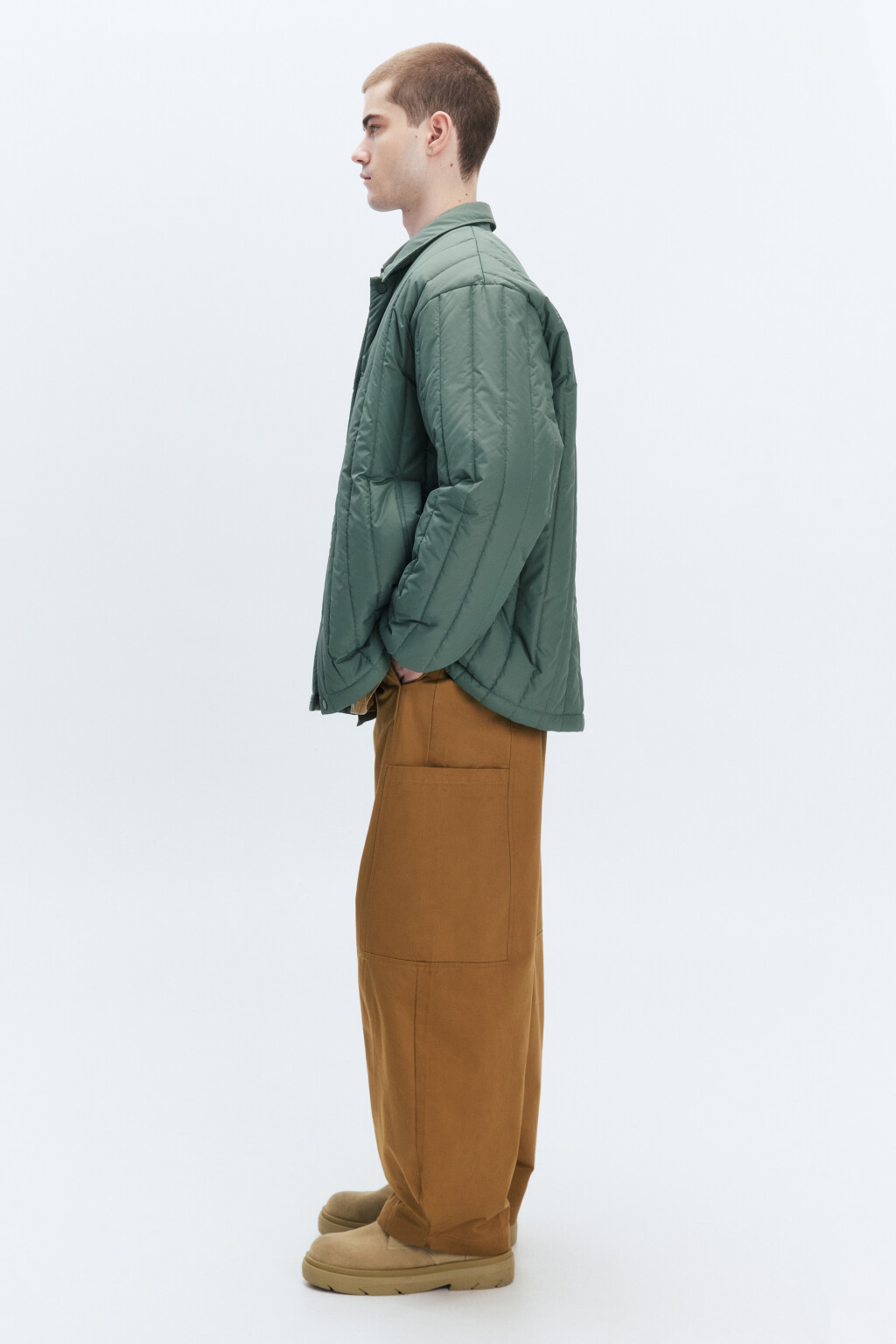 Куртка-рубашка стеганая утепленная - цвет мятный - 5