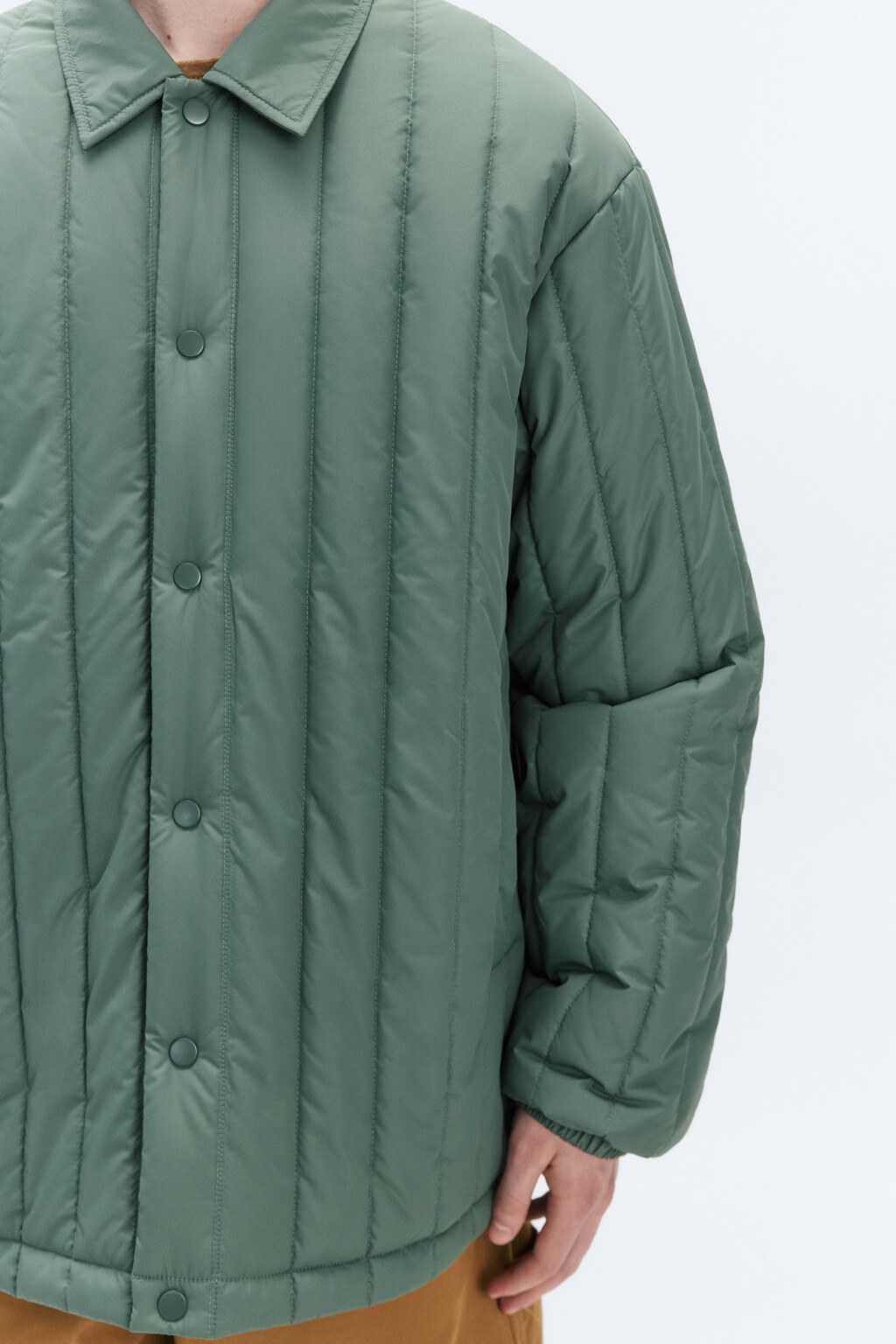 Куртка-рубашка стеганая утепленная - цвет мятный - 6