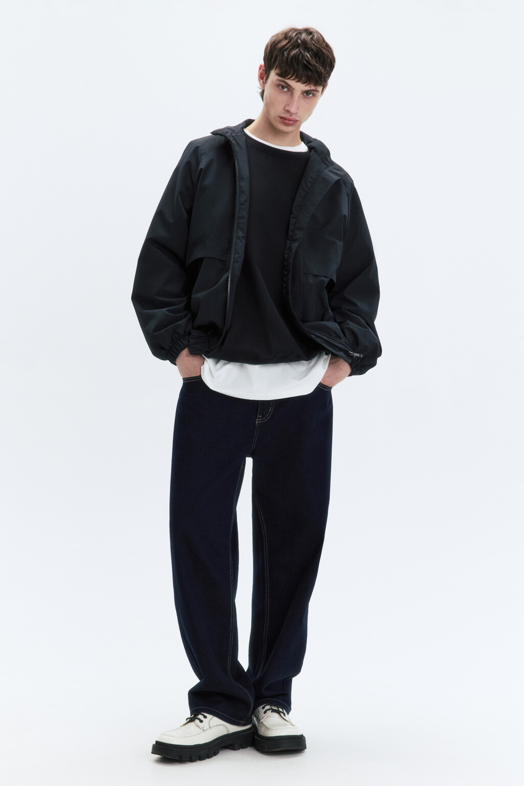 Куртка-олимпийка на молнии с воротником-стойкой - цвет черный - 6