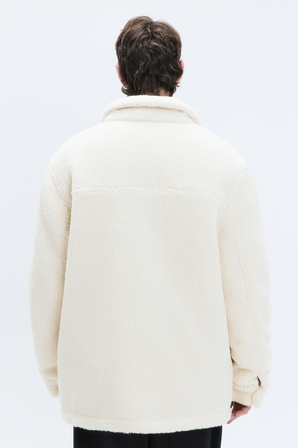 Куртка-чебурашка oversize флисовая с карманом - цвет ванильный - 4